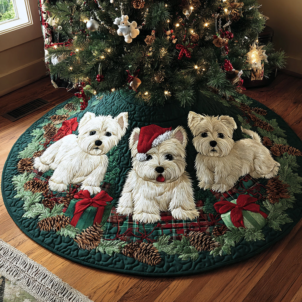 West Highland Terrier Christmas Quilted Tree Skirt NCU0VT289