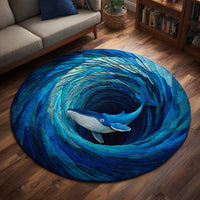 Whale Depths Quilted Round Mat NCU0NT9923