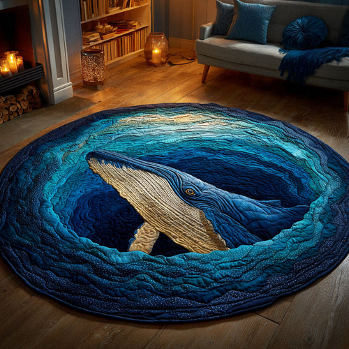 Whale Horizon Quilted Round Mat NCU0TV406