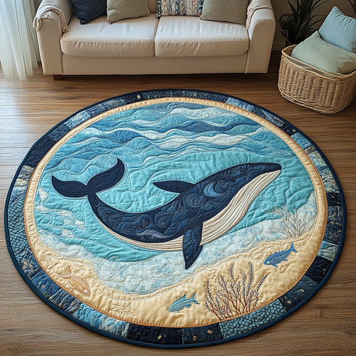 Whale Song Quilted Round Mat NCU0DK5752