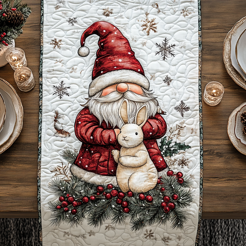 Whimsical Gnome Wonderland Quilted Table Runner NCU0TL1570