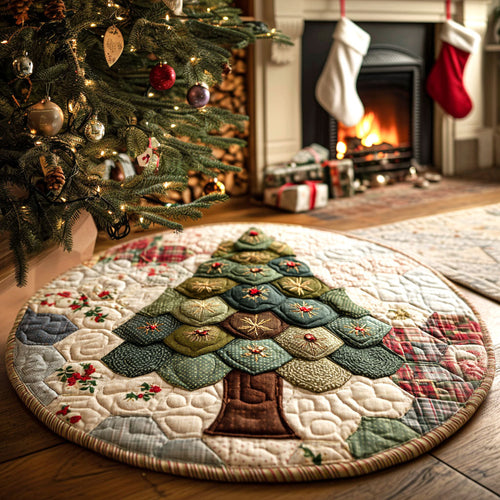 Whimsical Pine Quilted Round Mat NCU0TV304