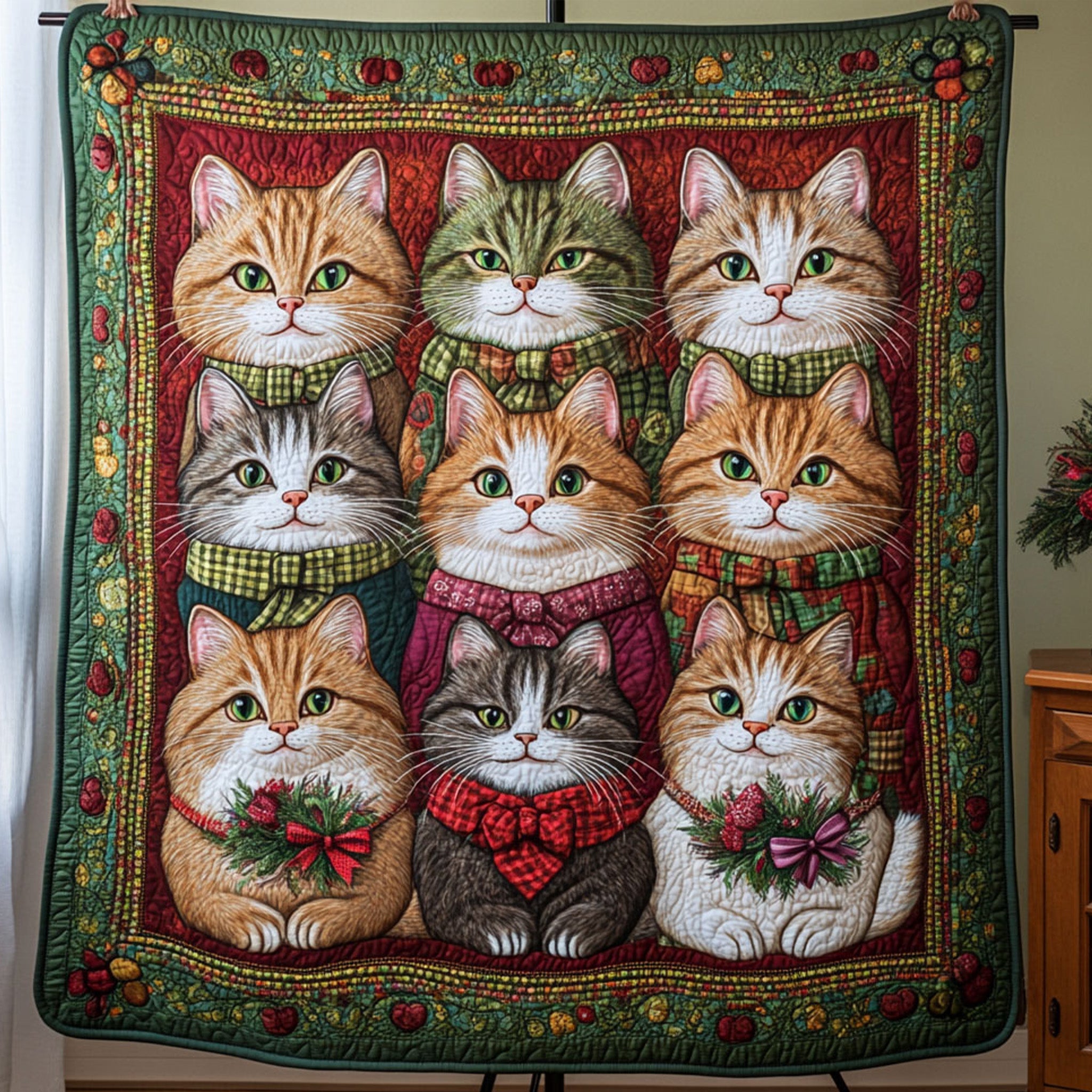 Wise Whiskers Quilted Blanket NCU0PTT1417