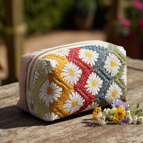 Whispering Daisies Quilted Makeup Bag NCU0PT9262