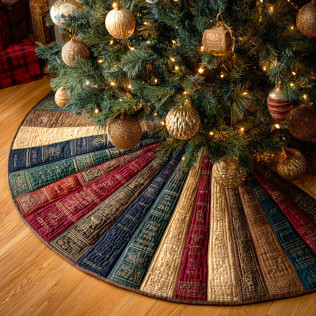 Whispering Pages Christmas Quilted Tree Skirt NCU0TD1112