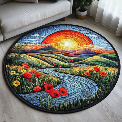 Whispering Streams Quilted Round Mat NCU0PT3525