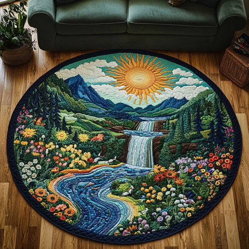 Whispering Waters Quilted Round Mat NCU0DK5453