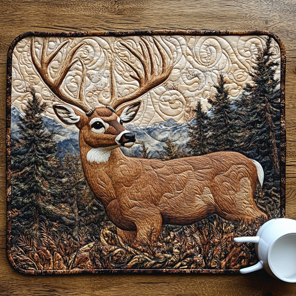 White-Tailed Deer Quilted Place Mat NCU0DV2900