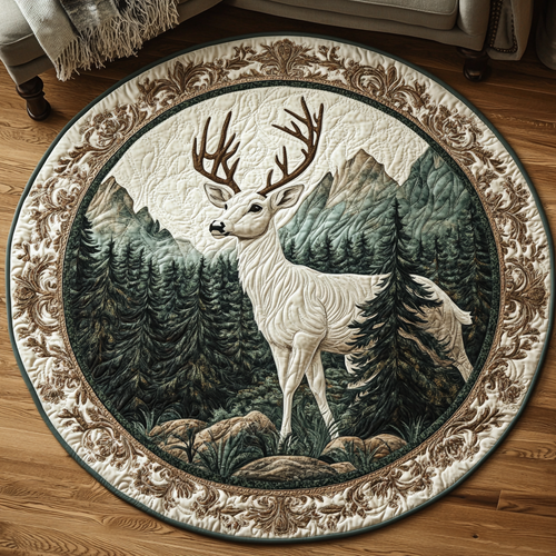 White-tailed Charm Quilted Round Mat NCU0DV5361