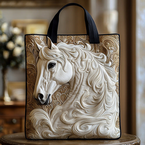 White Horse Grace Quilted Tote Bag NCU0DV6778
