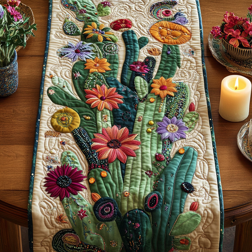 Wild Bloom Quilted Table Runner NCU0VH3770