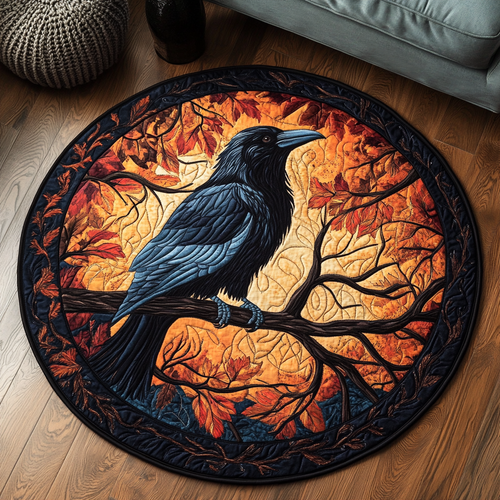 Wild Crow Quilted Round Mat NCU0DK8417