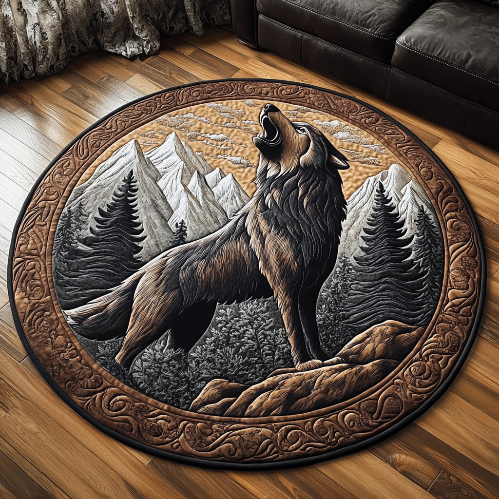 Wilderness Wolf Quilted Round Mat NCU0DV6524