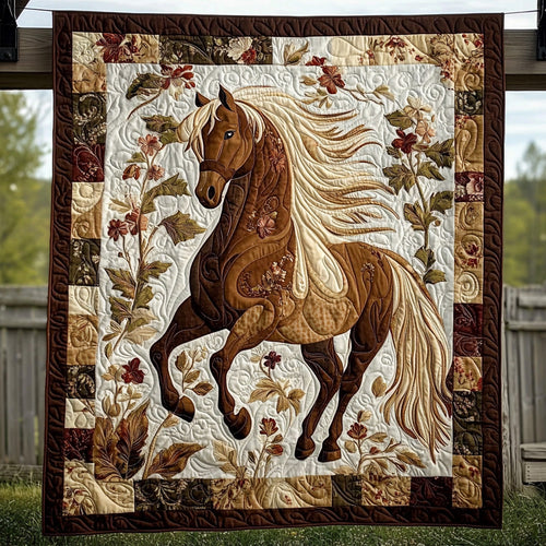 Wildflower Horse Quilted Blanket NCU0DV6363