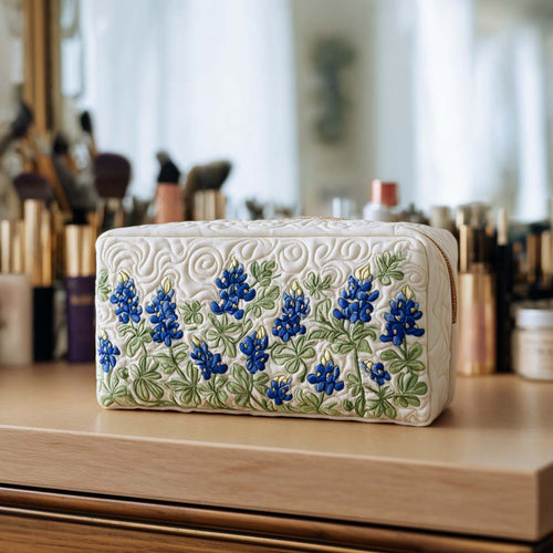 Wildflower White Quilted Makeup Bag NCU0NT10308