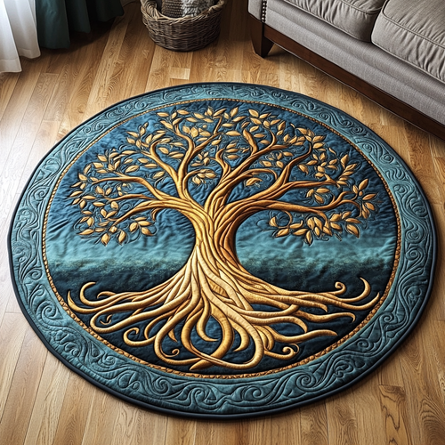 Willow Whisper Quilted Round Mat NCU0DV3674