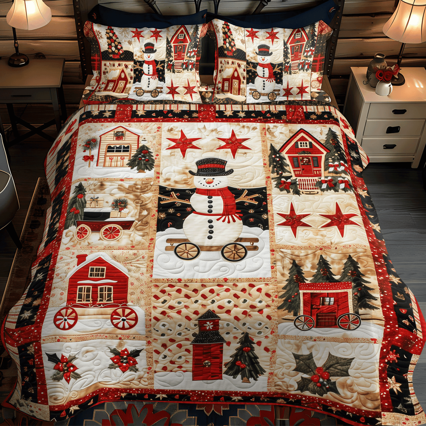 Winter Wonderland 3-Piece 3-Piece Quilted Bedding Set NCU0DV207