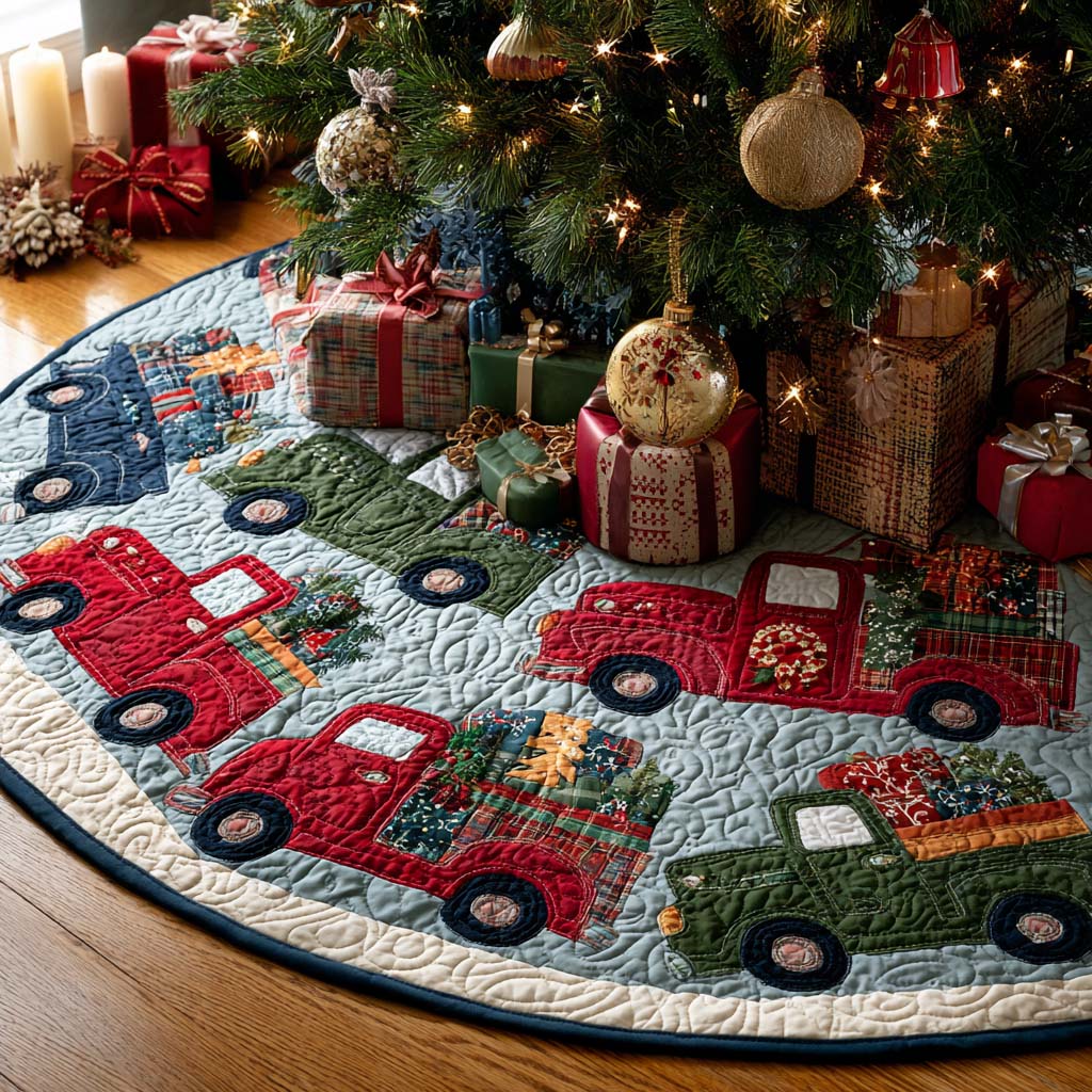 Winter Bless Christmas Quilted Tree Skirt NCU0NT10510