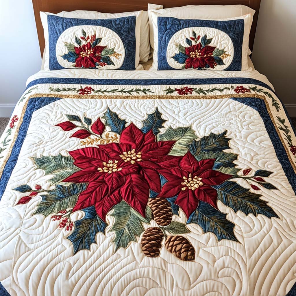 Winter Glow 3-Piece Quilted Bedding Set NCU0PTT1315