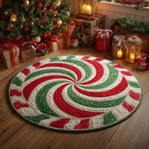 Winter Candy Twist Quilted Round Mat NCU0XD535
