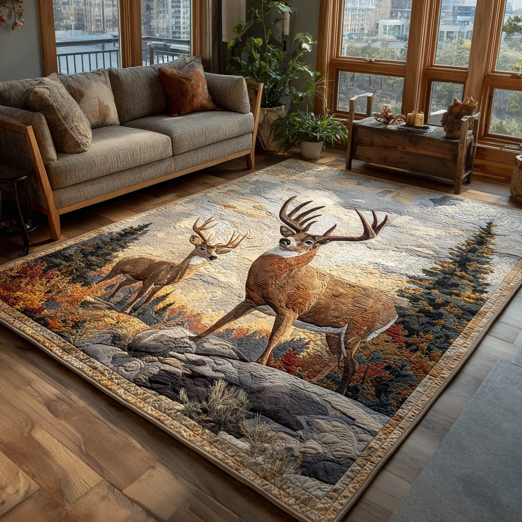 Winter Deer Area Rug NCU0DK10493 – Vantique