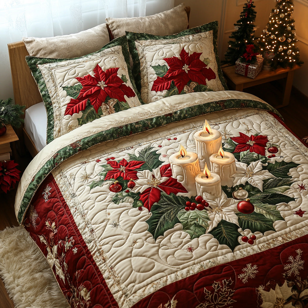 Winter Flame 3-Piece Quilted Bedding Set NCU0DV7921