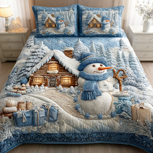 Winter Frost Glow 3-Piece Quilted Bedding Set NCU0TD967