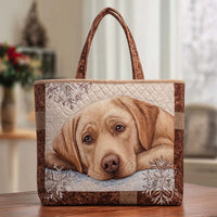 Winter Gaze Lab Quilted Tote Bag NCU0NT9092