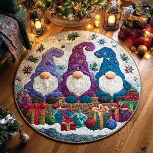 Winter Gnome Quilted Round Mat NCU0TD261