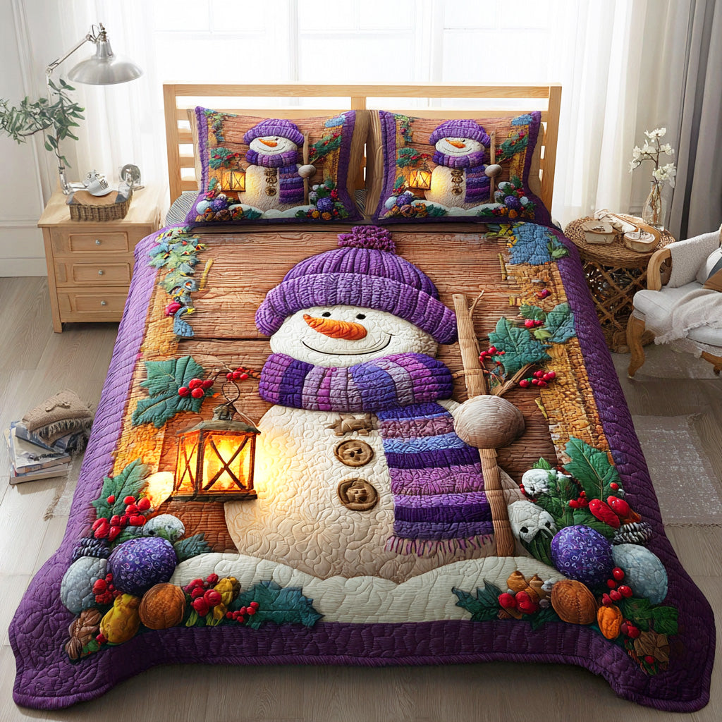 Winter Hug Frost 3-Piece Quilted Bedding Set NCU0TD1103