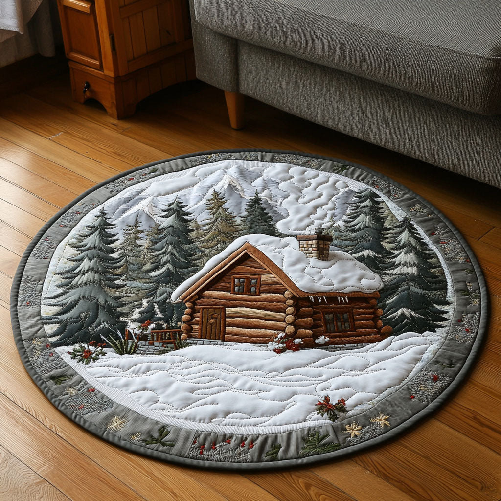 Winter Pines Quilted Round Mat NCU0NT3847