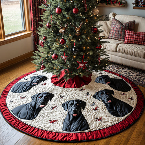 Winter Retriever Christmas Quilted Tree Skirt NCU0DV8248