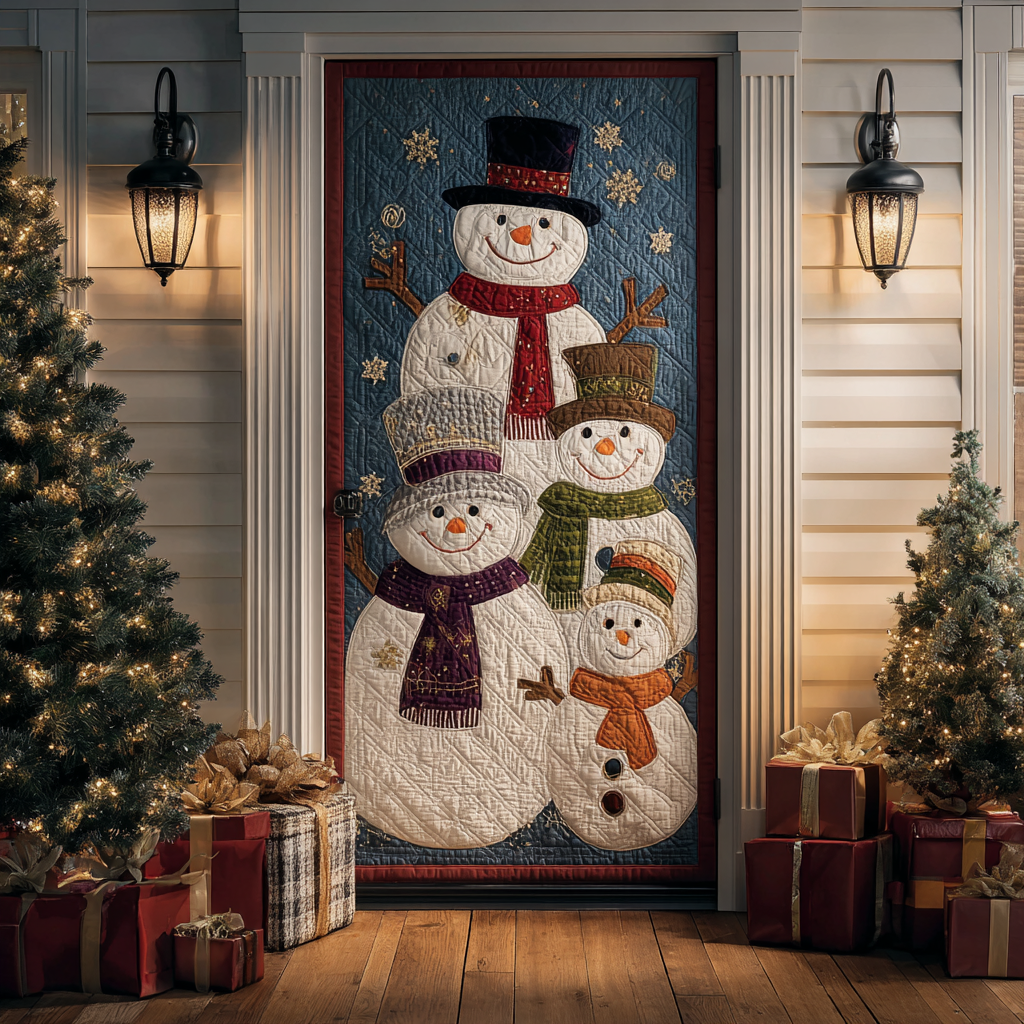 Winter Snowman Quilted Door Cover NCU0DK10936