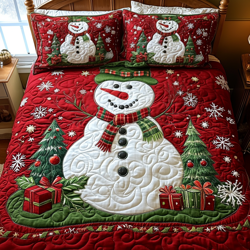 Winter Sparkle 3-Piece Quilted Bedding Set NCU0DV1763