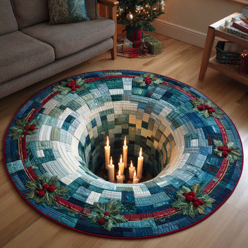 Winter Spiral Quilted Round Mat NCU0NT10012