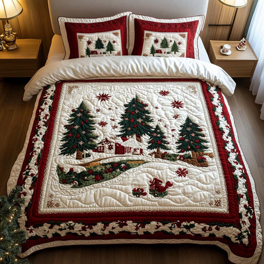 Winter Wonderland 3-Piece Quilted Bedding Set NCU0NT1736