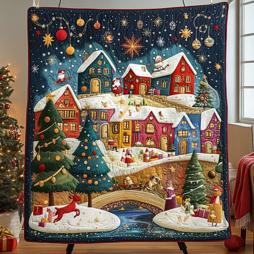 Tree Wonderland Entry Quilted Round Mat NCU0DV1318
