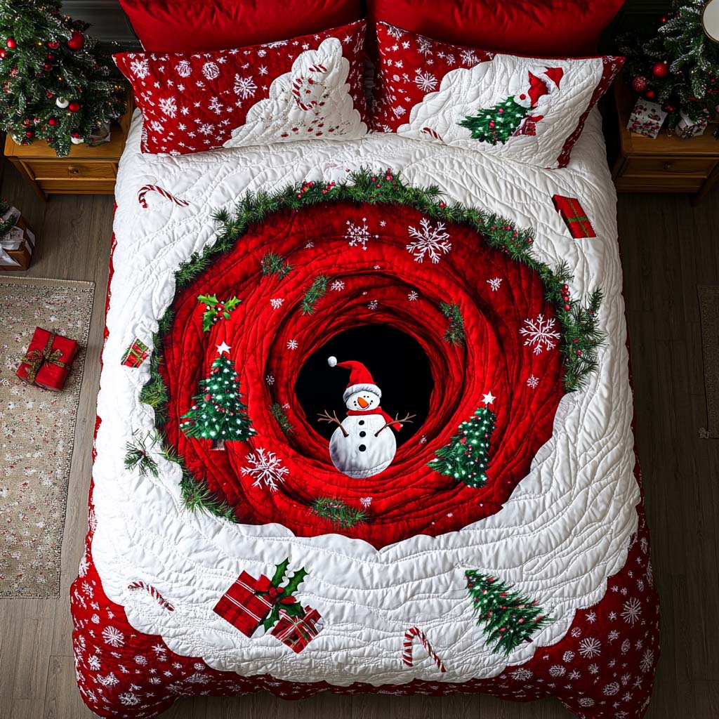 Winter Wonderland Warp 3-Piece Quilted Bedding Set NCU0PT9500