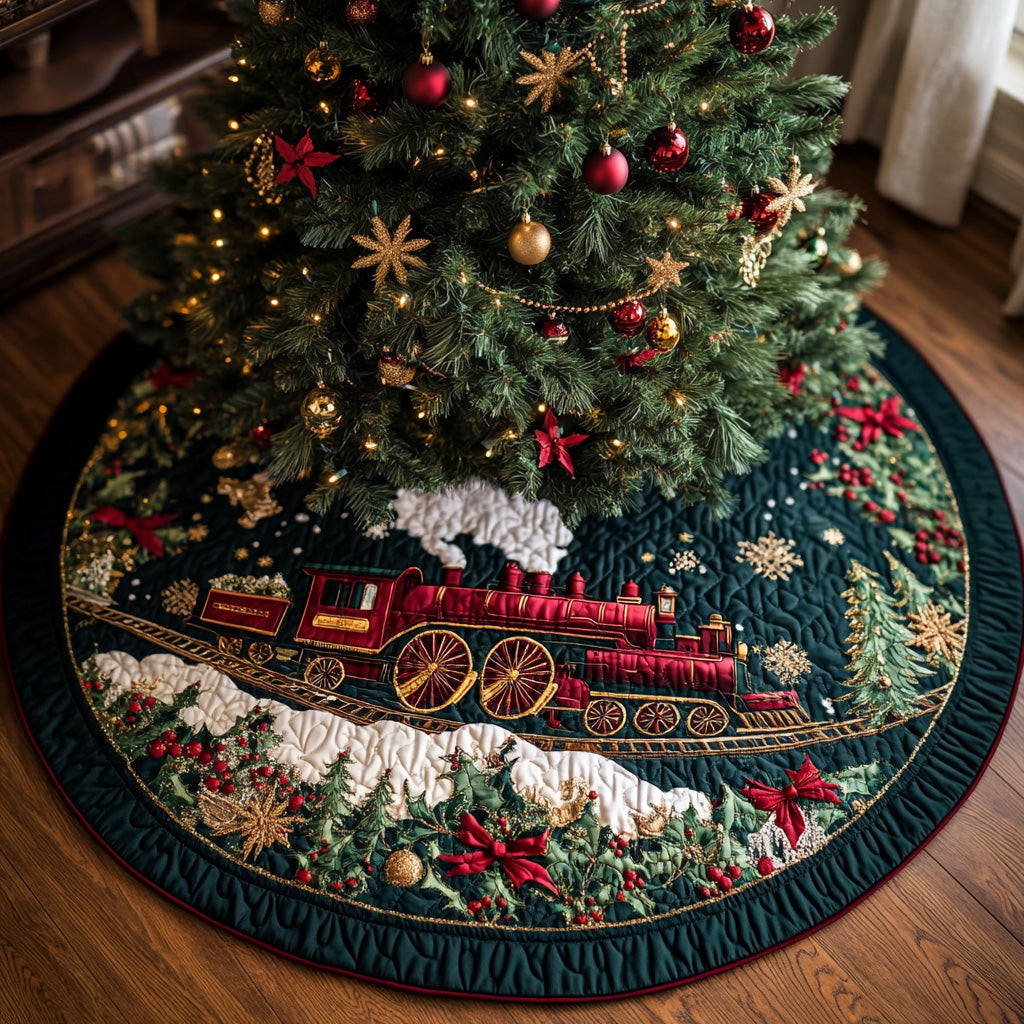 Winterline Express Quilted Christmas Tree Skirt NCU0DV7907