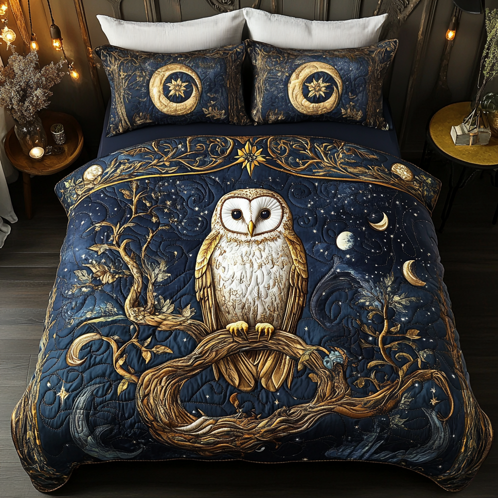 Wise Owl 3-Piece Quilted Bedding Set NCU0DK3611 – Vantique