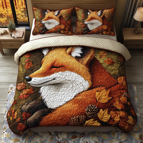 Woodland Harmony 3-Piece Quilted Bedding Set NCU0DV1967