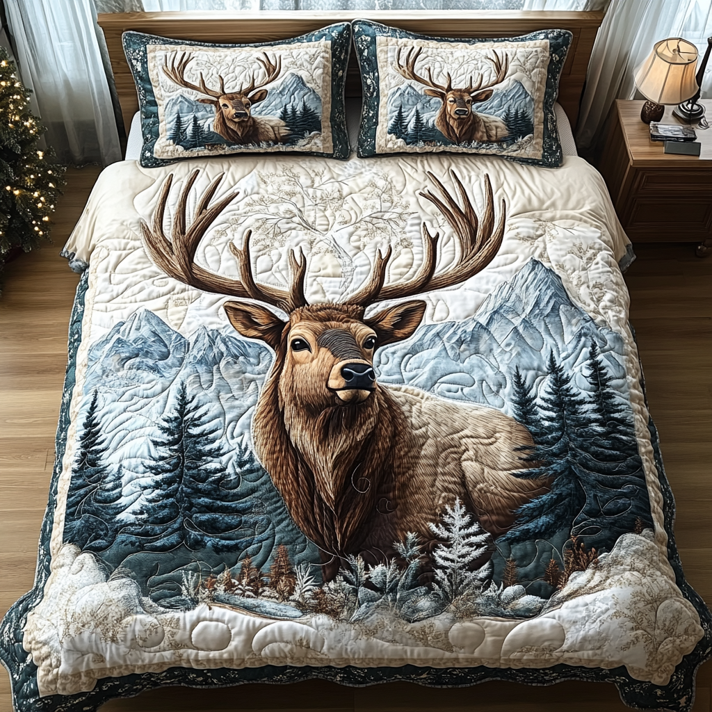 Woodland Majesty 3-Piece Quilted Bedding Set NCU0DV2652