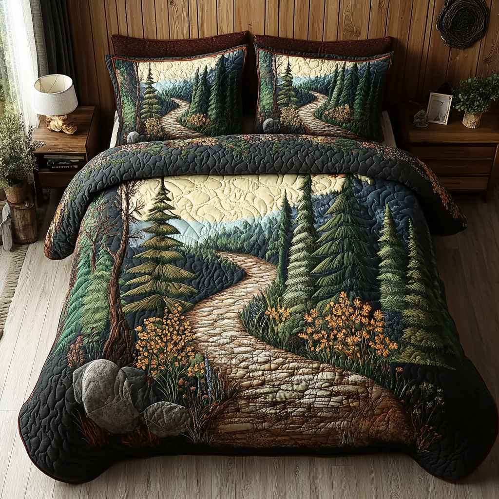 Highland Deer Loop 3-Piece Quilted Bedding Set NCU0NTD629