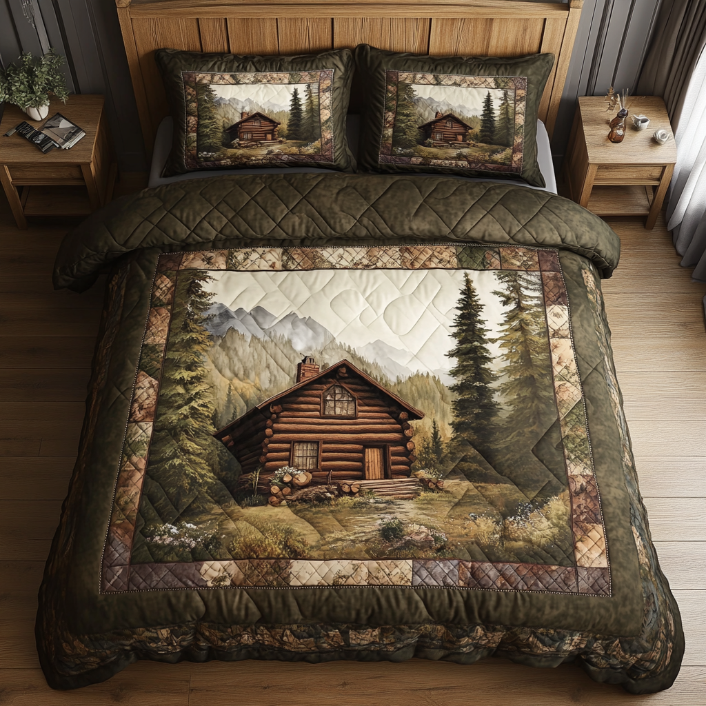 Woodland Whispers 3-Piece Quilted Bedding Set NCU0DV2712