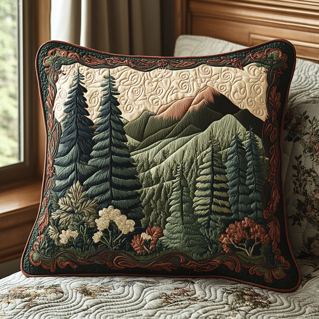 Whispering Pines Buck Quilted Pillow Case NCU0LDH279