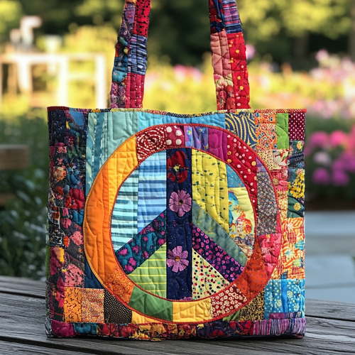 Woven Peace Quilted Tote Bag NCU0PT8365