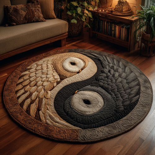 Yin Owl Quilted Round Mat NCU0TV117