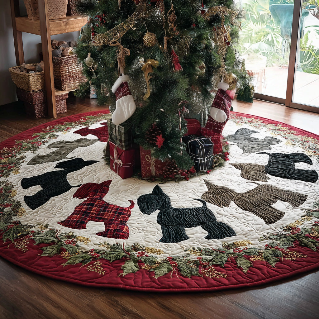 Schnauzer Quilted Christmas Tree Skirt NCU0VT275