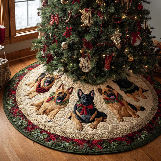 Yuletide Shepherd Quilted Christmas Tree Skirt NCU0DV8044