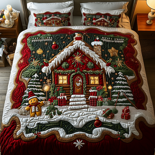 Cozy Cottage 3-Piece Quilted Bedding Set NCU0VH507